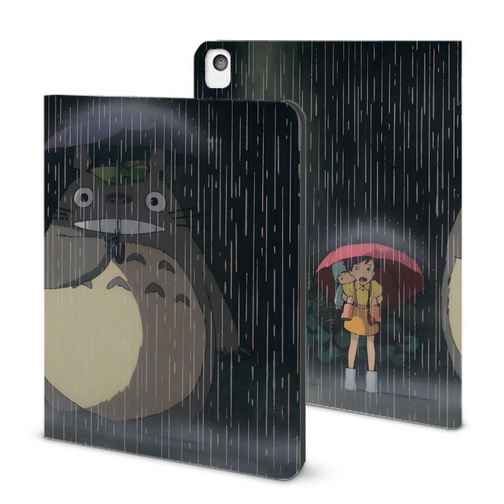 （画像用） となりのトトロ 草壁メイ 草壁サツキ My Neighbor Totoro Satsuki Kusakabe Mei Kusakabe IPadケース ペンホルダー付き ブックスタイルデザイン